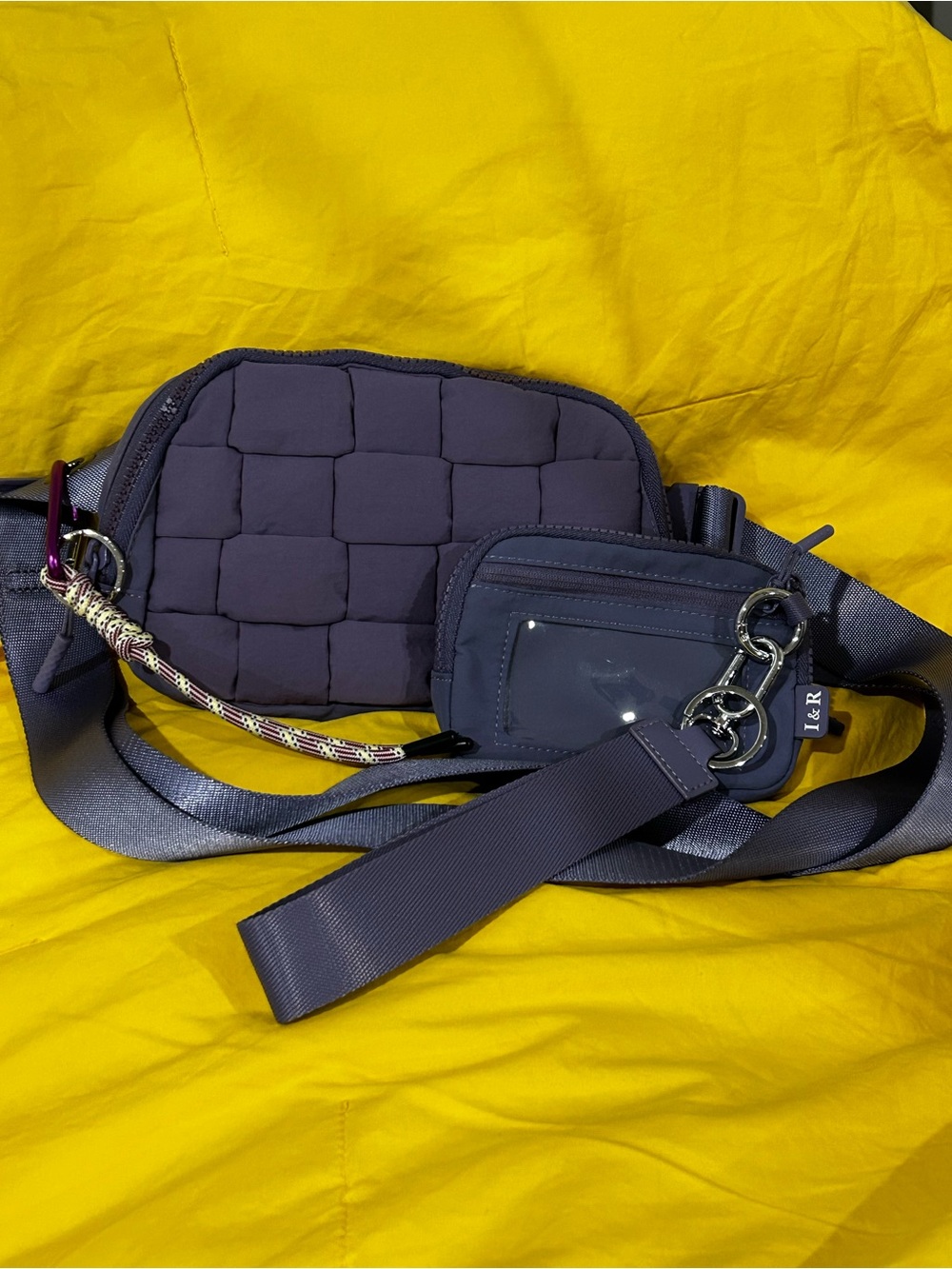 Iris and Rainbow women’s puff Crossbody Bag purse and wallet set bundle